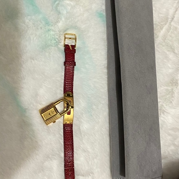 Authentic Hermes Kelly Watch, Lizard leather